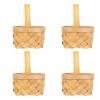 Ciieeo 4-Pack Small Hand-Woven Wicker Baskets with Handle Mini Wood Basket for Wedding Favors Flower Girl Basket Ceremony Supplies view 1