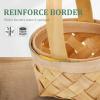 Ciieeo 4-Pack Small Hand-Woven Wicker Baskets with Handle Mini Wood Basket for Wedding Favors Flower Girl Basket Ceremony Supplies view 2