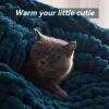Negwoo Chunky Knit Throw Blanket, 60''*80'' Knitted Throw Chenille Yarn for Bed Couch, Handmade Peacock Blue Crochet Big Thick Blanket, Machine Washable Cute Comfy Blanket for Home Decor view 4