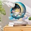 ARTopet DIY Diamond Desktop Ornament Special Shaped Crystal Acrylic Diamond Art Painting Tabletop Ornaments Single Sided Diamond Home Decor-Moon Cat01 view 4