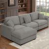 130 Inch Sectional Couch Modular Sofa with Ottoman Cloud Like Comfort 3 Seater Oversized Cloud Couch with Extra Large Chaise Chenille Fabric L Shaped Home Sofa for Living Room,Apartment(Gray) view 1