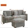 130 Inch Sectional Couch Modular Sofa with Ottoman Cloud Like Comfort 3 Seater Oversized Cloud Couch with Extra Large Chaise Chenille Fabric L Shaped Home Sofa for Living Room,Apartment(Gray) view 2