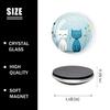 6 Pieces Fridge Magnets Refrigerator Glass Decorative Crystal Magnets for Kitchen Office Whiteboard,Cartoon Cat Kitten Bee Love Picture view 2