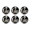 6 Pieces Fridge Magnets Refrigerator Glass Decorative Crystal Magnets for Kitchen Office Whiteboard,Human Skeleton Posing Isolated Over Black Background Beautiful Art view 1