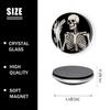 6 Pieces Fridge Magnets Refrigerator Glass Decorative Crystal Magnets for Kitchen Office Whiteboard,Human Skeleton Posing Isolated Over Black Background Beautiful Art view 2