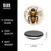 6 Pieces Fridge Magnets Refrigerator Glass Decorative Crystal Magnets for Kitchen Office Whiteboard,Bee Honey Design view 2