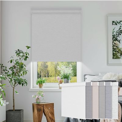 PQRSHADE 100% Blackout Window Shades Pull Down for Indoor, Custom Room Darkening Striped Jacquard Fabric Roller Window up and Down Blinds with Thermal Insulated Easy to Install(23" W x 96" H) White