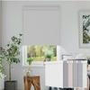 PQRSHADE 100% Blackout Window Shades Pull Down for Indoor, Custom Room Darkening Striped Jacquard Fabric Roller Window up and Down Blinds with Thermal Insulated Easy to Install(23" W x 96" H) White view 1