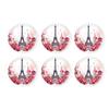 6 Pieces Fridge Magnets Refrigerator Glass Decorative Crystal Magnets for Kitchen Office Whiteboard,Romantic Paris Eiffel Tower Rose Flowers Pattern view 1