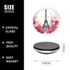 6 Pieces Fridge Magnets Refrigerator Glass Decorative Crystal Magnets for Kitchen Office Whiteboard,Romantic Paris Eiffel Tower Rose Flowers Pattern view 2