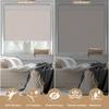 PQRSHADE 100% Blackout Window Shades Pull Down for Indoor, Custom Room Darkening Striped Jacquard Fabric Roller Window up and Down Blinds with Thermal Insulated Easy to Install(24.5" W x 86" H) Beige view 2