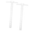 Homoyoyo 2pcs Shape Ruler Double-Sided Metric Measuring Tool for Drafting Layout Work Art Projects Sturdy Plastic Precision Scale view 1