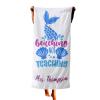 CustAmaze Teacher Beach Towel, Personalized Beach Towels with Names, Beaching Not Teaching Towel, Mermaid Beach Towel 30 x 60, Teacher Gift Ideas, Schools Out for Summer White Pool Towel T171 view 1