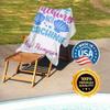 CustAmaze Teacher Beach Towel, Personalized Beach Towels with Names, Beaching Not Teaching Towel, Mermaid Beach Towel 30 x 60, Teacher Gift Ideas, Schools Out for Summer White Pool Towel T171 view 2