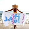 CustAmaze Teacher Beach Towel, Personalized Beach Towels with Names, Beaching Not Teaching Towel, Mermaid Beach Towel 30 x 60, Teacher Gift Ideas, Schools Out for Summer White Pool Towel T171 view 3