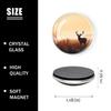 6 Pieces Fridge Magnets Refrigerator Glass Decorative Crystal Magnets for Kitchen Office Whiteboard,Deer Morning Sun Landscape Exquisite view 2