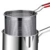 IEUDNS Deep Fryer Pot Kitchen Supplies Cooking Pot Stainless Steel with Strainer Basket for Restaurant, Type A view 2