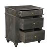 Transitional Style Hand Carved Solid Wood Ash Gray Nightstand With 3-Drawers | Modern Carved Bedside Table | Small Cabinet | Bedroom Table view 4