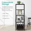 Best Choice Products 3-Piece Counter Height Dining Set, Desk, Bar, Kitchen Island Table w/ 2 Stools, Wine Rack & Storage Shelves - Gray view 2