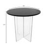 LeisureMod Valore Series Modern Side Table with Round Tabletop and Sturdy Acrylic Cross Base for Living Room and Bedroom, 20 Inch, Black view 2
