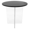 LeisureMod Valore Series Modern Side Table with Round Tabletop and Sturdy Acrylic Cross Base for Living Room and Bedroom, 20 Inch, Black view 3