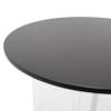LeisureMod Valore Series Modern Side Table with Round Tabletop and Sturdy Acrylic Cross Base for Living Room and Bedroom, 20 Inch, Black view 4