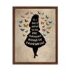 Poster Master Alice Wonderland Poster - If I Had A World Of My Own Print - Butterfly Art - Alice Silhouette Art - Gift for Lady, Girl - Rustic Decor for Bedroom, Girl's Room, 16x20 Brown Framed view 1