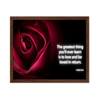 Poster Master Greatest Thing Poster - The Greatest Thing Quote Print - Motivational Quote Art - Inspirational Gift for Him, Her, Lovers - Decor for Home, Office, Living Room, 16x20 Brown Framed