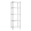 Amazon Basics 5-Shelf Tower Adjustable Storage Shelving Unit, Chrome, 16" x 16" x 54", 150 lbs Per Shelf view 1