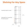 Amazon Basics 5-Shelf Tower Adjustable Storage Shelving Unit, Chrome, 16" x 16" x 54", 150 lbs Per Shelf view 3