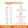 Amazon Basics 5-Shelf Tower Adjustable Storage Shelving Unit, Chrome, 16" x 16" x 54", 150 lbs Per Shelf view 4