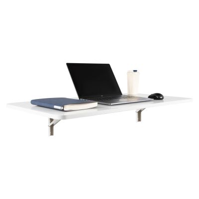 White Folding Computer Desk 60cm 70cm 80cm 90cm 100cm 120cm | Fold-down Wall Table for Home Office Work | Foldable Dining Table Breakfast Bar Table, Drop-Leaf Desk ( Size : L40xW30cm/L16xW12in )