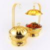 HONHPD Gold Round Chafing Dishes for Buffet - 4 Pack, 8 Quart Stainless Steel Chafer Buffet Servers and Warmers Set, with Hanging Cover for Weddings, Parties, Banquets, and Catering Eventst view 4