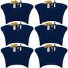 6Pcs 6FT Navy Blue Round Spandex Tablecloth 72 inch Stretchable Table Cover Tight Fit Stretch Tablecover Wrinkle Resistant Washable Table Cloth for Weddings Birthday Banquets Parties Festival view 1