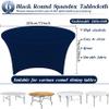 6Pcs 6FT Navy Blue Round Spandex Tablecloth 72 inch Stretchable Table Cover Tight Fit Stretch Tablecover Wrinkle Resistant Washable Table Cloth for Weddings Birthday Banquets Parties Festival view 2