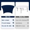 6Pcs 6FT Navy Blue Round Spandex Tablecloth 72 inch Stretchable Table Cover Tight Fit Stretch Tablecover Wrinkle Resistant Washable Table Cloth for Weddings Birthday Banquets Parties Festival view 4