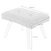 4-Leg Wooden Footstool Square Fabric Footrest Modern Minimalist Lazy Sofa Changing Shoe StoolDressing Small Bench H 1456IN,White view 2