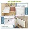 Gaommini Office Folding Foldable Computer Desk, Wall-Mounted Drop Leaf Dining Kitchen Table, Wall Desk Fold-Down Work Table for Laundry Room Home Bathroom, White/Wood (Size : L50xW30cm/L20xW12in) view 3