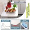 Gaommini Office Folding Foldable Computer Desk, Wall-Mounted Drop Leaf Dining Kitchen Table, Wall Desk Fold-Down Work Table for Laundry Room Home Bathroom, White/Wood (Size : L50xW30cm/L20xW12in) view 4