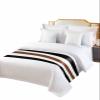 Geometric Stripes,Bed Runner Scarf Full Queen Size,Luxury Bed Throw Runners & Scarves for Twin Full Queen King Foot of Bed Bedroom Hotel Wedding Room,Boho Tribal Black Brown Whte Bohemia 83"x20" view 2
