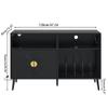 Fiogmub Large Record Player Stand, Mid Century Turntable Stand with Door, Record Player Table Holds Up to 350 Albums,Vinyl Display Shelf for Living Room view 2