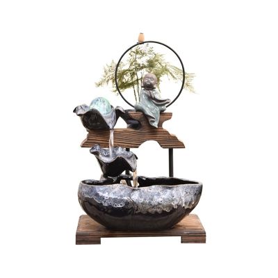 sdneNest Small Fountain Indoor Tabletop Water Fountain - Fengshui Small Meditation Relaxing Fountain, for Living Room, Home, Office Indoor Fountain (A)