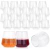 24 Pack Plastic Ribbed Wine Glasses, 14oz Stemless Disposable Wine Cups, Cute Clear Unbreakable Outdoor Cocktail Glasses, Heavy Duty Reusable Plastic Drinking Cup for Party Wedding Mimosa Bar view 1