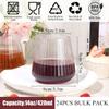 24 Pack Plastic Ribbed Wine Glasses, 14oz Stemless Disposable Wine Cups, Cute Clear Unbreakable Outdoor Cocktail Glasses, Heavy Duty Reusable Plastic Drinking Cup for Party Wedding Mimosa Bar view 2