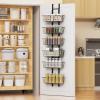 Hocookeper 6 Tier Over the Door Pantry Organizer, Over the Door Spice Rack with Adjustable Baskets, Metal Hanging Door Pantry Organizers and Storage for Kitchen Bathroom Bedroom, Black view 1