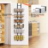 Hocookeper 6 Tier Over the Door Pantry Organizer, Over the Door Spice Rack with Adjustable Baskets, Metal Hanging Door Pantry Organizers and Storage for Kitchen Bathroom Bedroom, Black view 2