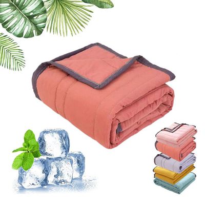 LPFKYT Ice Blanket for All-Season Lightweight - Summer Cooler Quilt for Hot Sleepers and Night Sweats, Ice Blanket for All-Season, Ice Blankets for Hot Sleepers (Rose, 55.11 * 78.74in)
