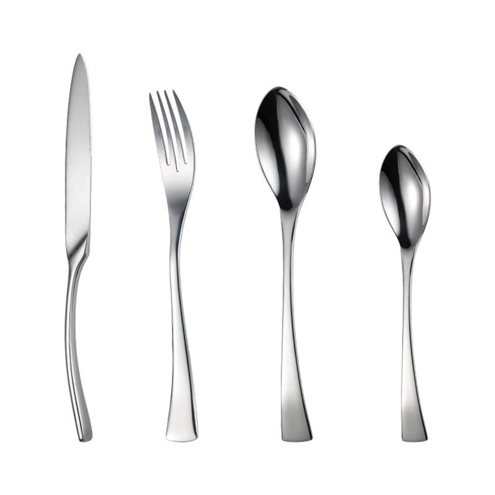 72 piece silverware set,flatware set for 18, 304 knife, fork and spoon cutlery set, Titanium Plated Black Mirror Polished Fish Tail Design Gift