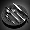 72 piece silverware set,flatware set for 18, 304 knife, fork and spoon cutlery set, Titanium Plated Black Mirror Polished Fish Tail Design Gift view 2