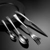 72 piece silverware set,flatware set for 18, 304 knife, fork and spoon cutlery set, Titanium Plated Black Mirror Polished Fish Tail Design Gift view 3